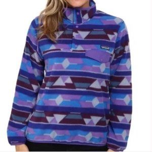 Patagonia Synchilla Purple Aztec T-Snap Fleece Pullover L